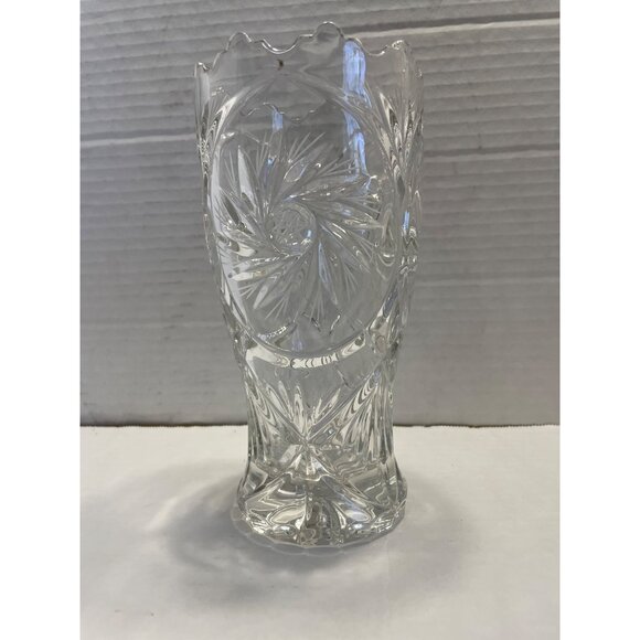 Vintage Heavy Etched Crystal Vase Germany Excellent RARE Find - Picture 4 of 10
